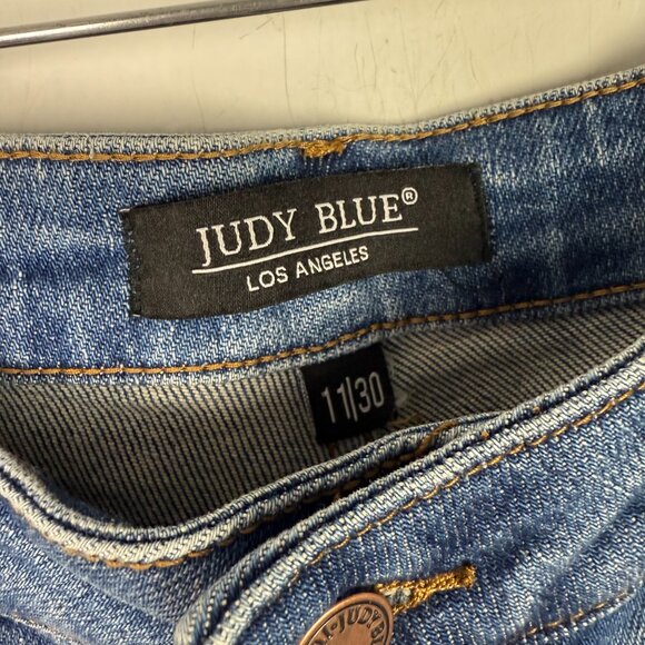 Judy Blue Waiting For Tonight Boyfriend Jeans Distressed Size 11/30 EUC - Picture 5 of 11